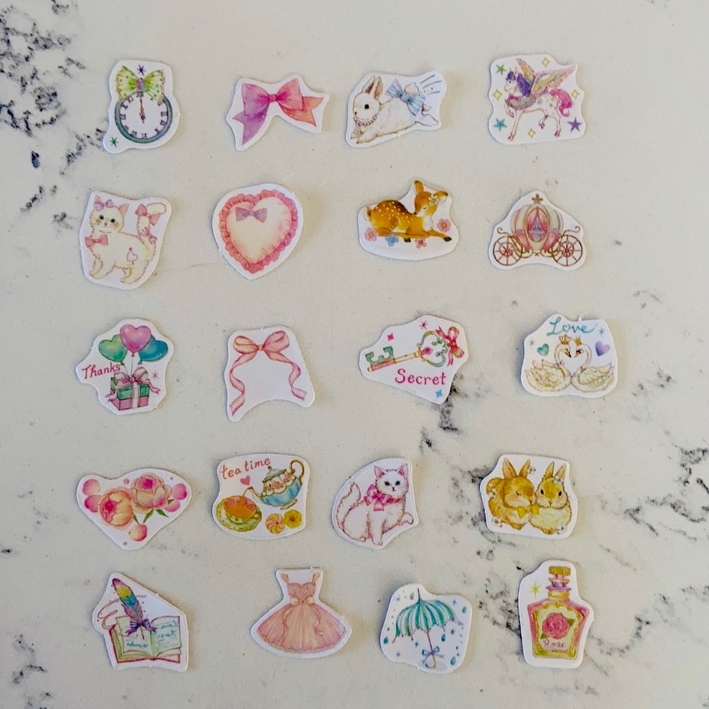 20 Piece Pastel Color Random Sticker Pack